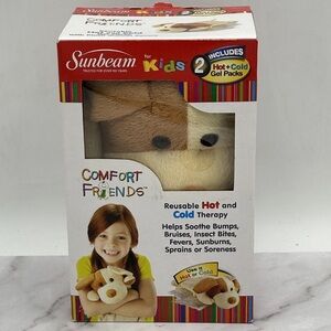 Sunbeam Comfort Friends Kids Hot Cold Gel Packs Plush Puppy Cover NEW Therapy